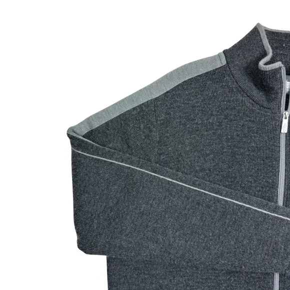Vintage Nike Sportswear Wool Full Zip Mock Sweater Gray Mens Size XL Heavyweight